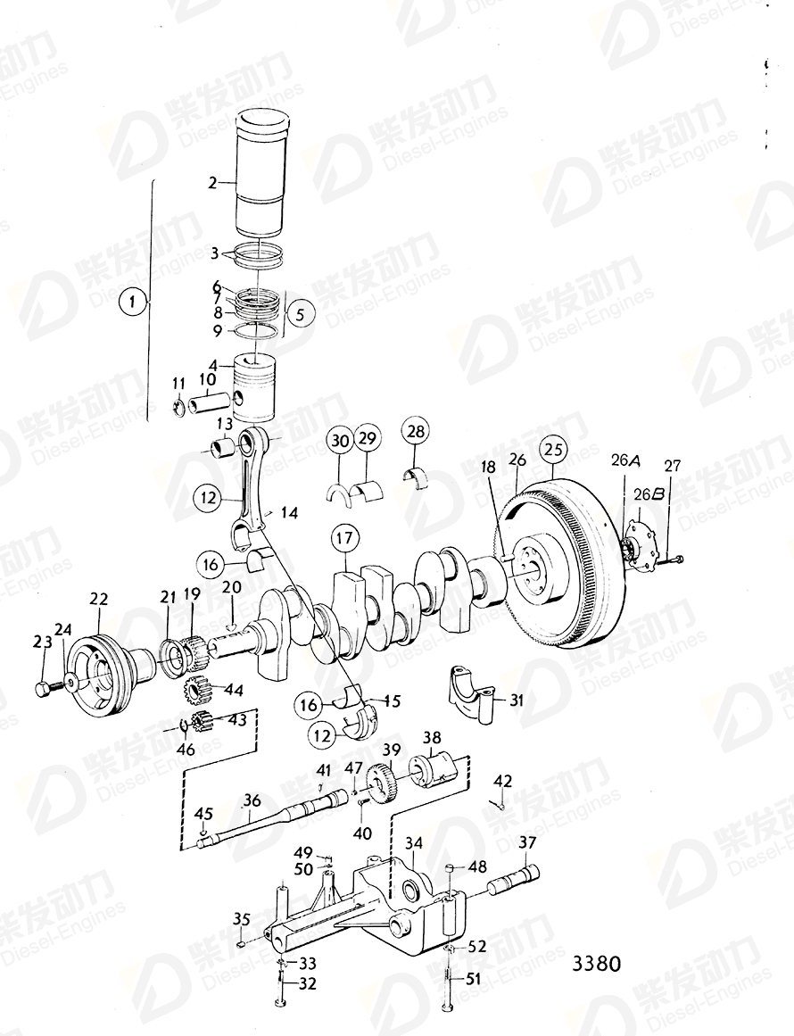 VOLVO Cylinder liner kit 6630394 Drawing